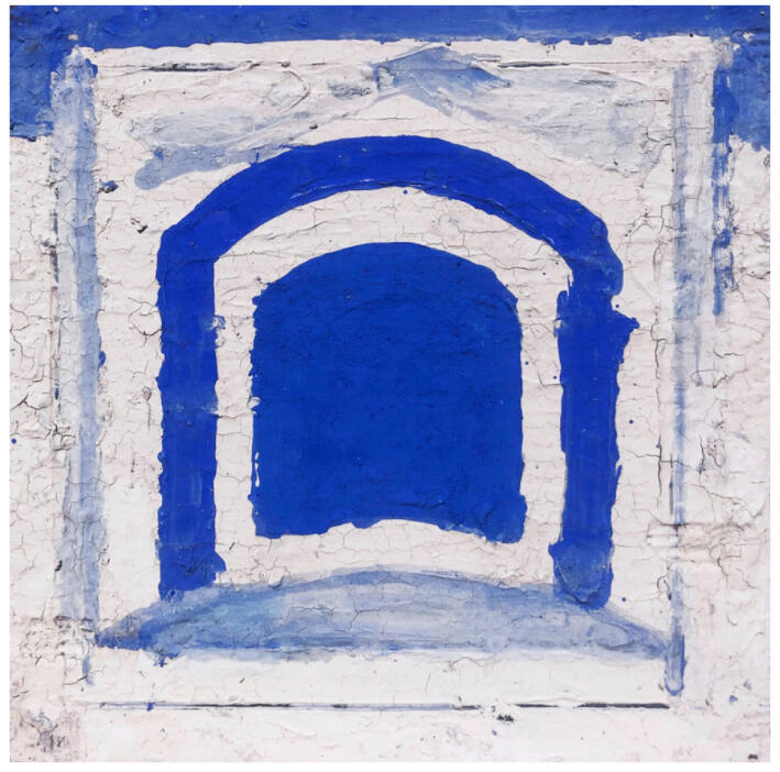 *Portals*. Clay and pigment on ceramic, 30 x 30 cm, 2025-2026. Arcadi Ballester Benaiges Arcadi Ballester Benaiges