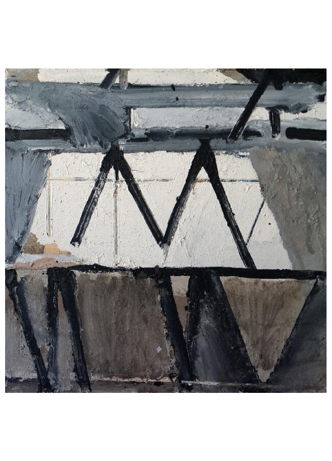 *Moon walk*. Oil and clay on canvas, 35 x 40 cm, 2025-2026. Arcadi Ballester Benaiges Arcadi Ballester Benaiges