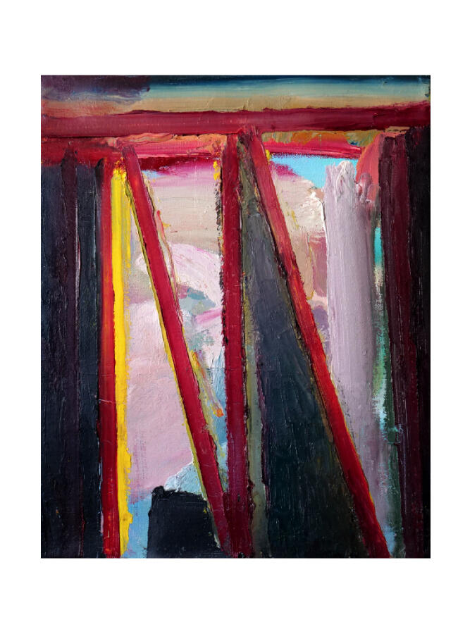*Moon walk*. Oil and clay on canvas, 35 x 40 cm, 2025-2026. Arcadi Ballester Benaiges Arcadi Ballester Benaiges