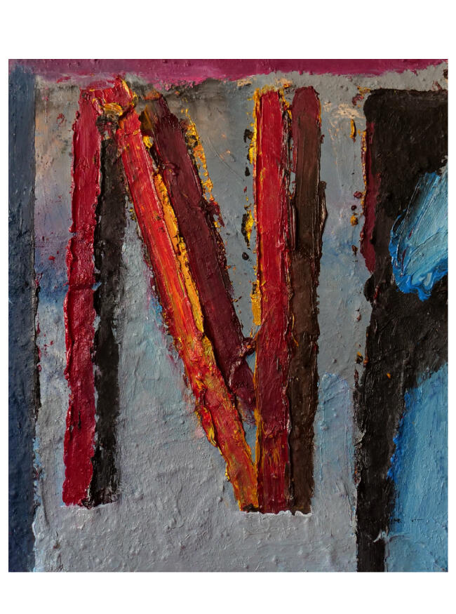 *Moon walk*. Oil and clay on canvas, 35 x 40 cm, 2025-2026. Arcadi Ballester Benaiges Arcadi Ballester Benaiges